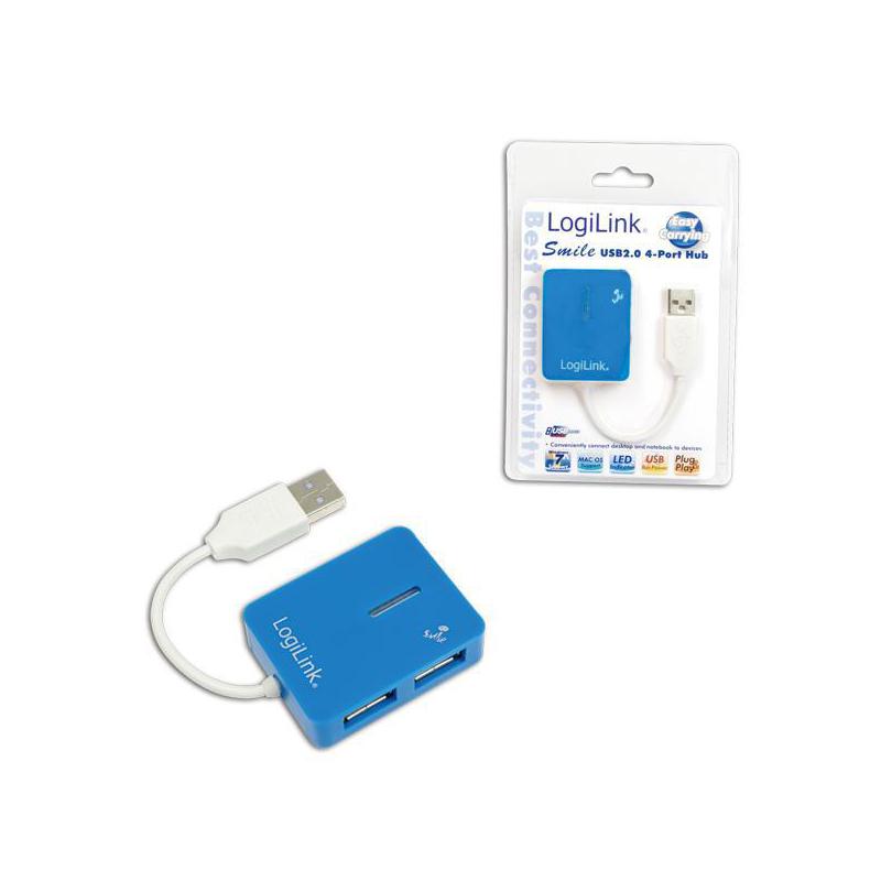 Hub USB LogiLink UA0136 4xUSB 2.0, niebieski