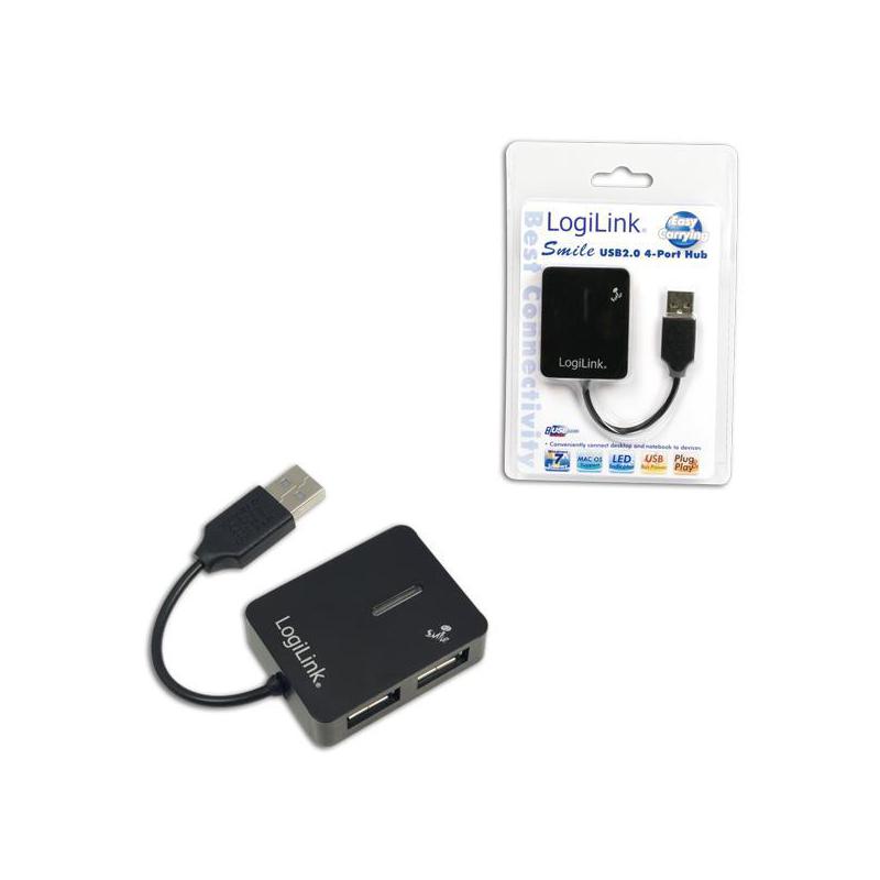 Hub USB LogiLink UA0139 4xUSB 2.0, czarny