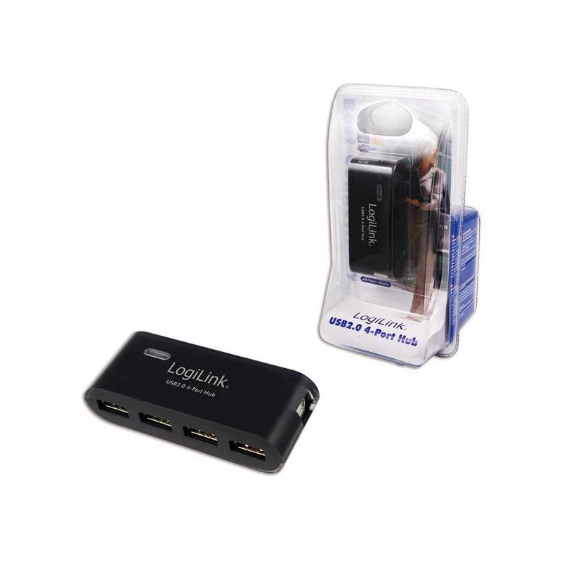 Hub USB LogiLink UA0085 4xUSB 2.0, aktywny, czarny