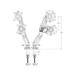 Uchwyt na 2 monitory Maclean MC-861 13"-27" 8kg x2 (16kg) czarny