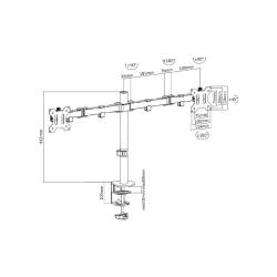 Uchwyt biurkowy na 2 monitory Maclean MC-884 17-32" 2x 8kg (max 16kg) VESA 75x75, 100x100