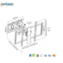 Uchwyt ścienny LCD/LED Manhattan ICA-PLB 221BK 60-100" regulowany, czarny