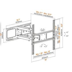 Uchwyt ścienny Manhattan 32"-55", 40kg obrotowy