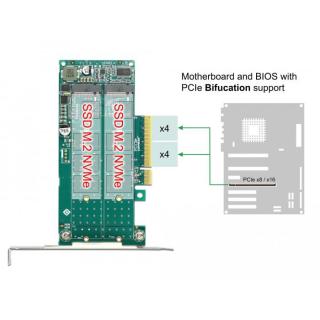 Karta PCI EXpress x8-2 M.2 KEY M 89045