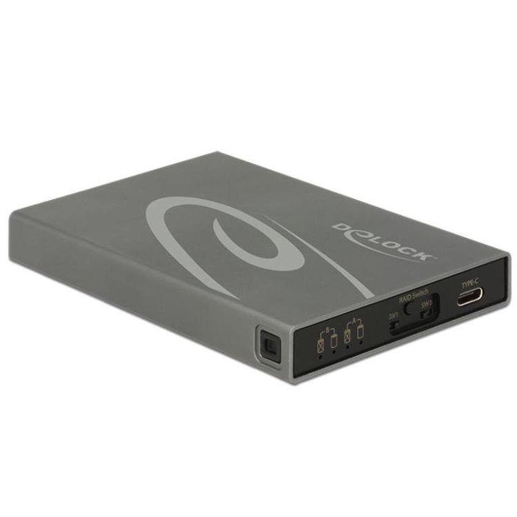 Obudowa SSD zewnętrzna 2xM.2 USB-C 3.1 szara