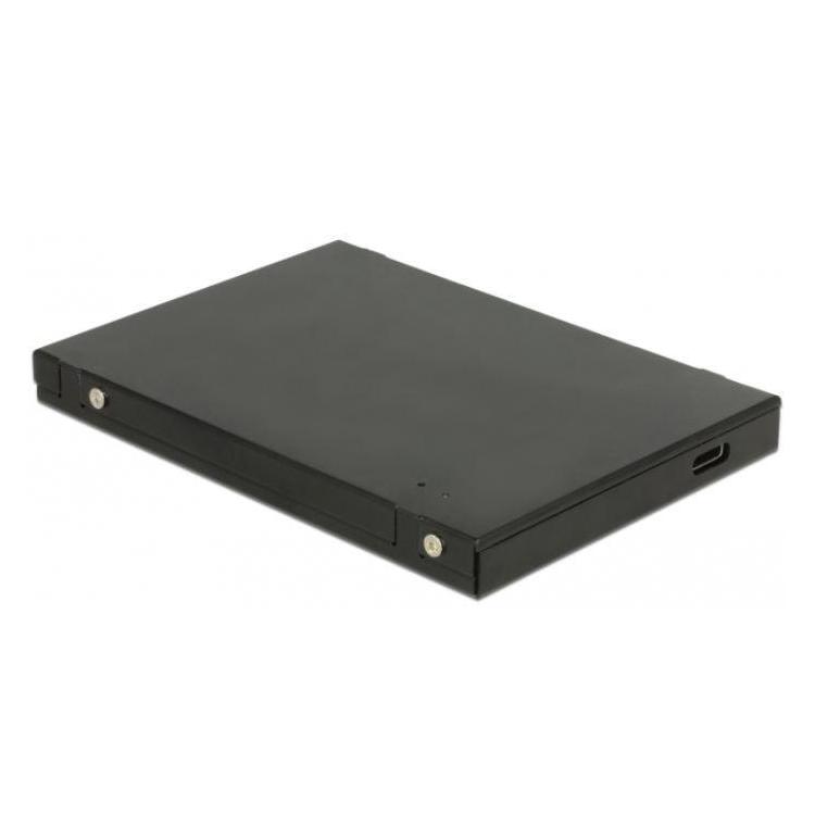 Obudowa SSD zewnętrzna mSATA + M.2 2.5 USB-C 3.1 czarna