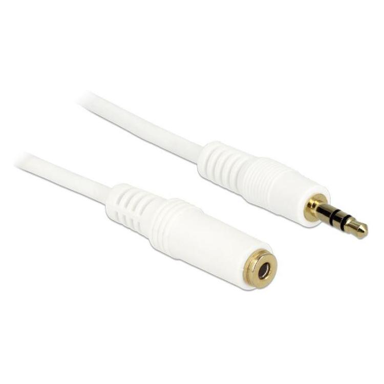 Przedłużacz Audio minijack 3.5 mm M/F 3 PIN 1m biały