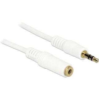 Przedłużacz audio minijack 3.5mm M/F 3PIN 2m biały