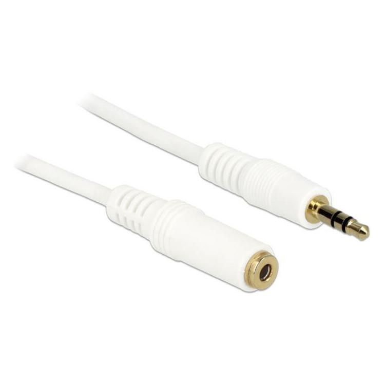 Przedłużacz audio minijack 3.5mm M/F 3PIN 2m biały