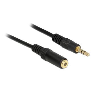 Przedłużacz Audio Minijack 3.5mm M/F 3 PIN 2m czarny