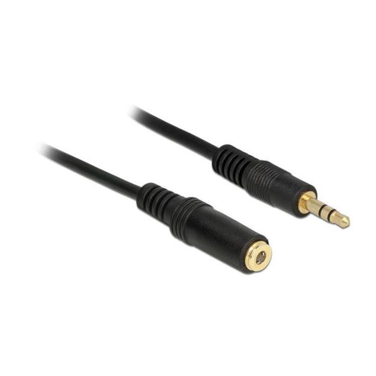 Przedłużacz Audio Minijack 3.5mm M/F 3 PIN 2m czarny