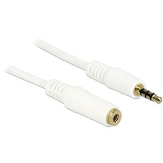 Przedłużacz Audio minijack 3.5mm M/F 4 PIN 0.5 m biały...