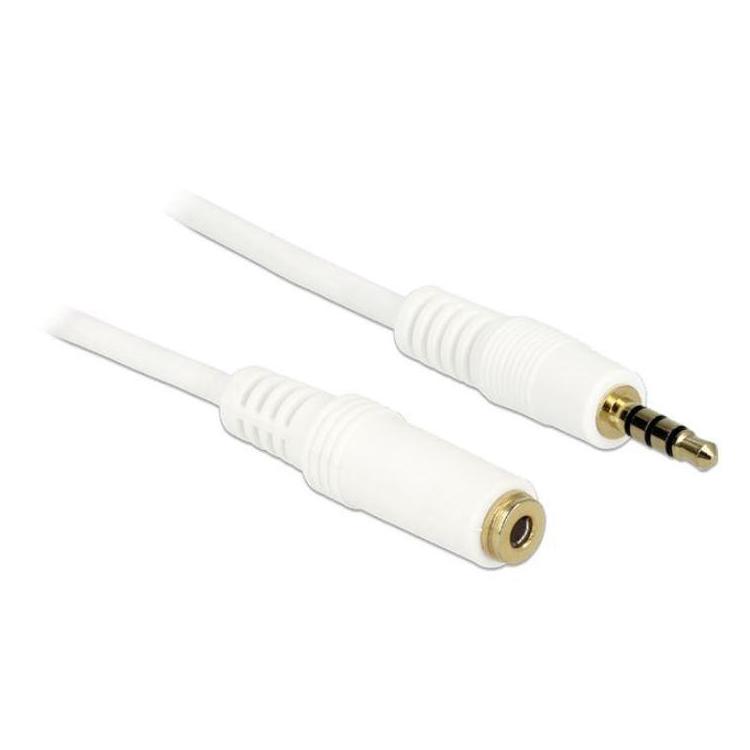 Przedłużacz Audio minijack 3.5mm M/F 4 PIN 0.5 m biały dla iPhone