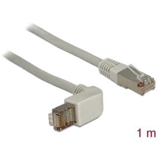 Patchcord kat. 5E SFTP 1m kątowy wtyk szary