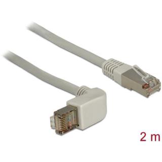 Patchcord kat.5E SFTP 2m kątowy wtyk szary