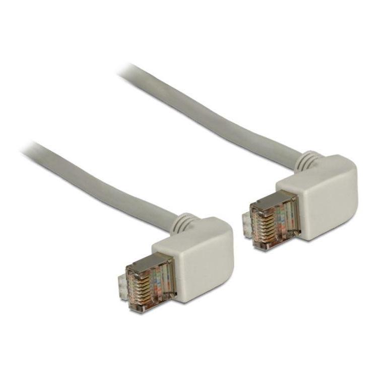 Patchcord kat.6 SSTP 0.5m kątowy/ kątowy LSZH miedź szary