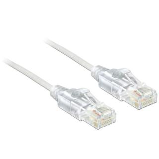 Patchcord kat.6 UTP 0.5m miedź slim biały