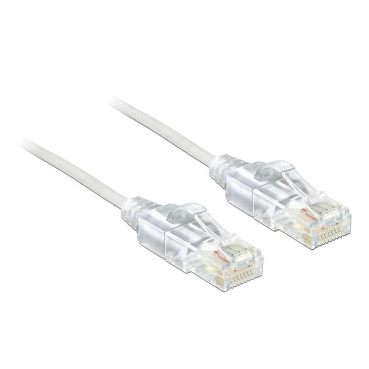 Patchcord kat.6 UTP 0.5m miedź slim biały