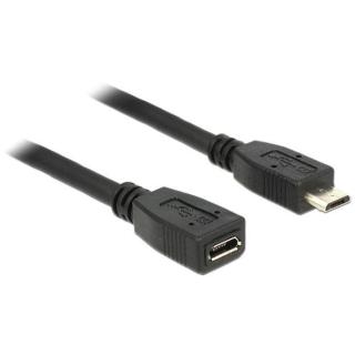 Przedłużacz USB micro M/F 1m czarny