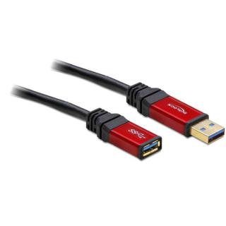 Przedłużacz USB-A M/F 3.0 1m czarny premium