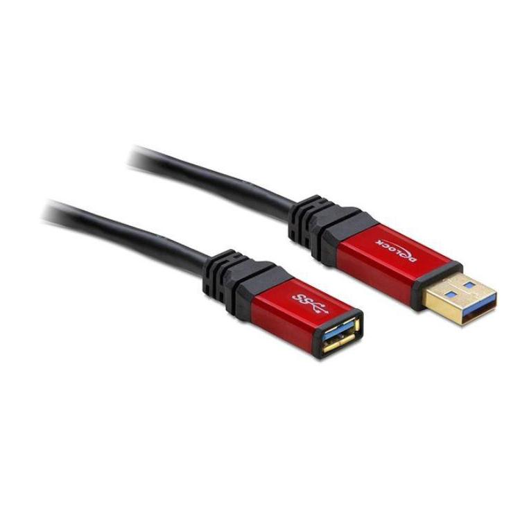 Przedłużacz USB-A M/F 3.0 1m czarny premium