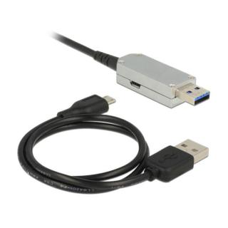 Przedłużacz USB-A M/F 3.0 50m aktywny czarny optyczny