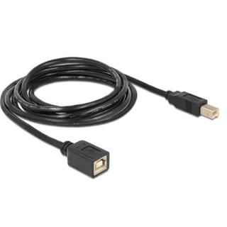 Przedłużacz USB-B M/F 2.0 2m czarny