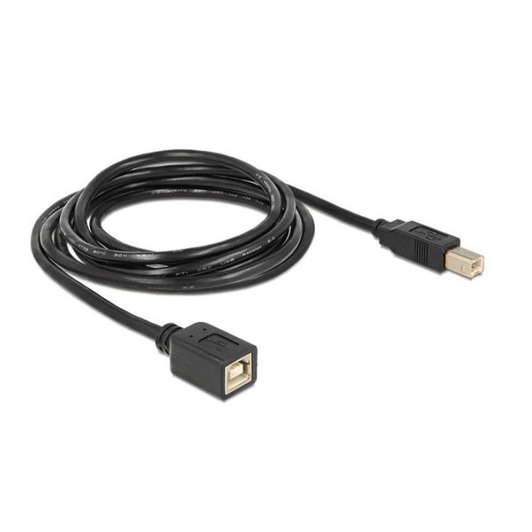 Przedłużacz USB-B M/F 2.0 2m czarny