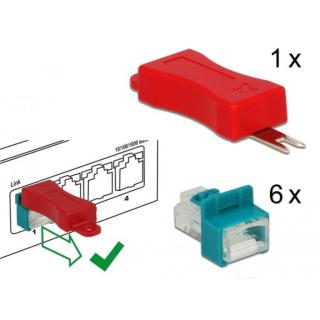 Zestaw do blokowania wtyków RJ-45 (6 szt.) + klucz