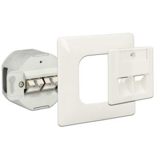 Gniazdo podtynkowe podwójne 2 x LSA BLOCK - 2X RJ45 CAT.6