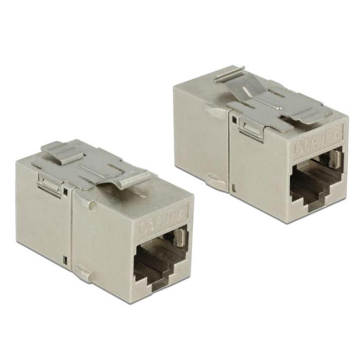 Łącznik Keystone gniazdo RJ45- RJ45 STP kat.6A do puszki montażowej