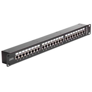 Patch Panel 24 port 1U 19 kat.6 czarny