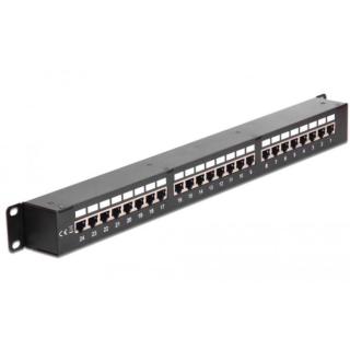 Patch Panel 24 port 1U 19 kat.6 czarny