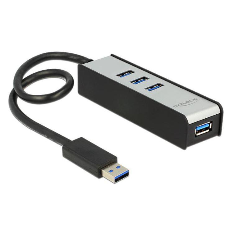 HUB USB 3.0 4-porty czarno-srebrny