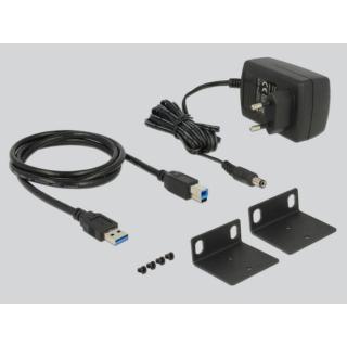 HUB USB 3.1 13-port aktywny przemysłowy czarny 19"