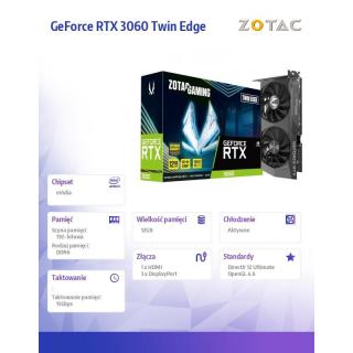 Karta graficzna GeForce RTX 3060 Twin Edge 12GB GDDR6 192bit LHR 3DP/HDMI