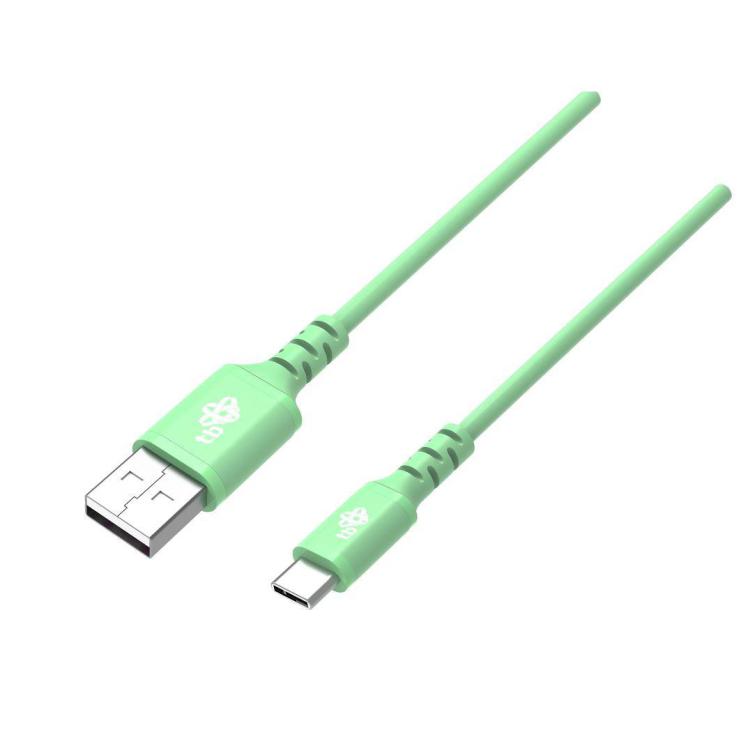 Kabel USB-USB C 1m silikonowy zielony Quick Charge