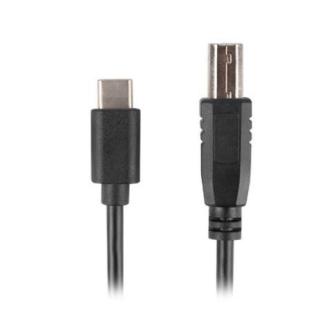 Kabel USB-C(M)- USB-B(M) 2.0 1.8m ferryt czarny