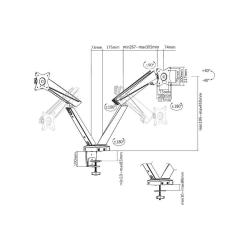 Uchwyt biurkowy na 2 monitory NanoRS RS887 gamingowy, 17-32" 2x 8kg (max 16kg) vesa 75x75 i 100x100