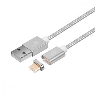 Kabel magnetyczny MicroUSB - USB srebrny 1 m