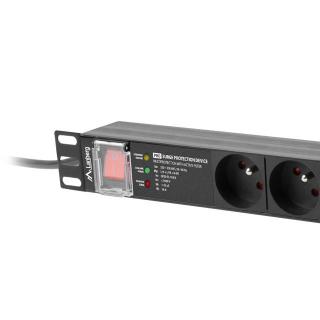 Listwa zasilająca rack PDU 19 cali 1U 16A 7X 230V PL SPD-3MP 2m czarna