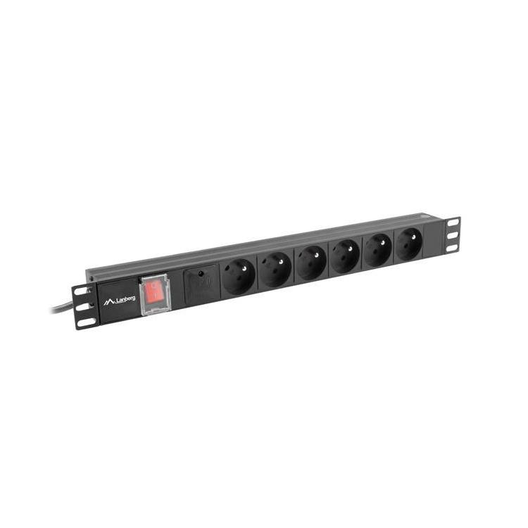 Listwa zasilająca rack PDU 19 cali 1U 16A 6X 230V PL 2m czarna