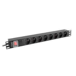 Listwa zasilająca rack PDU 19 cali 1U 16A 8X 230V PL 2 czarna