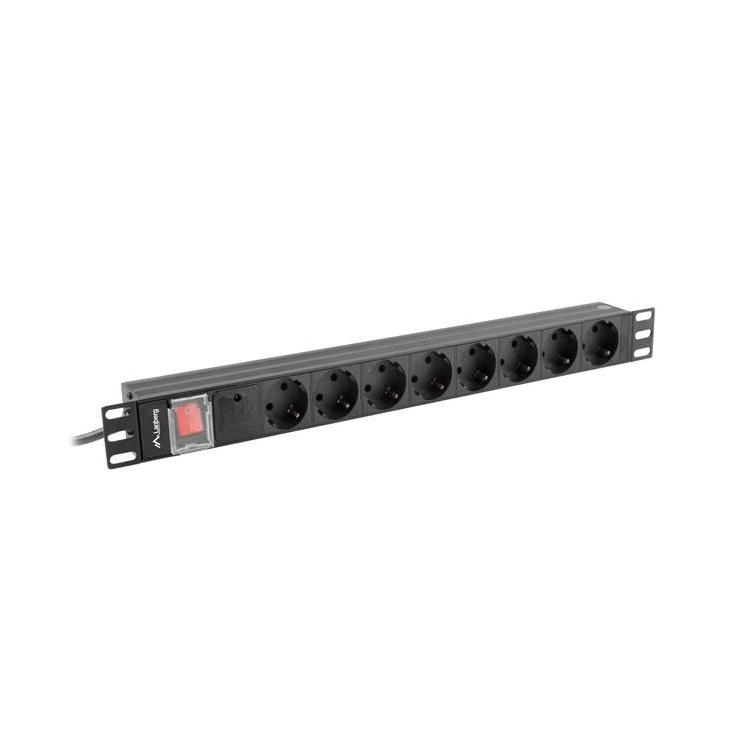 Listwa zasilająca Rack PDU 19 1U 16A 8X schuko 2M czarna