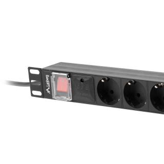 Listwa zasilająca Rack PDU 19 1U 16A 8X schuko 2M czarna