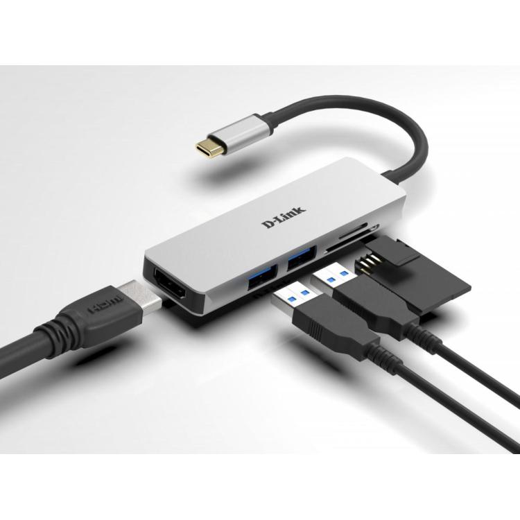 D-Link DUB-M530 HUB USB-C USB 3.0 HDMI SD/microSD