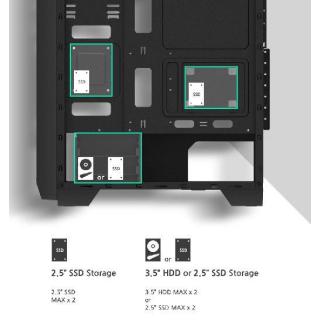 Obudowa S2 TG ATX Mid Tower PC Case TG fan x3