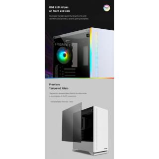 Obudowa S5 WHITE ATX Mid Tower PC Case RGB fan TG