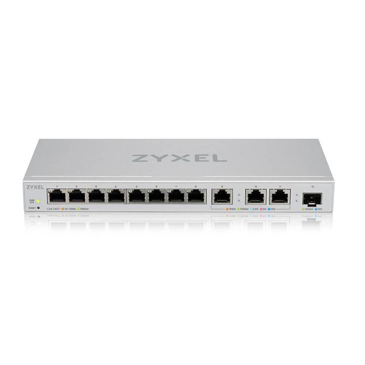 Przełącznik zarządzalny XGS1250-12, 12-Port Gigabit webmanaged Switch with 8 port 1G + 3-Port MultiGig 1/2.5/5/10G + 1-Port SFP+