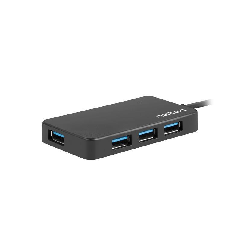 Hub USB Natec Silkworm 4xUSB 3.0 czarny USB-C